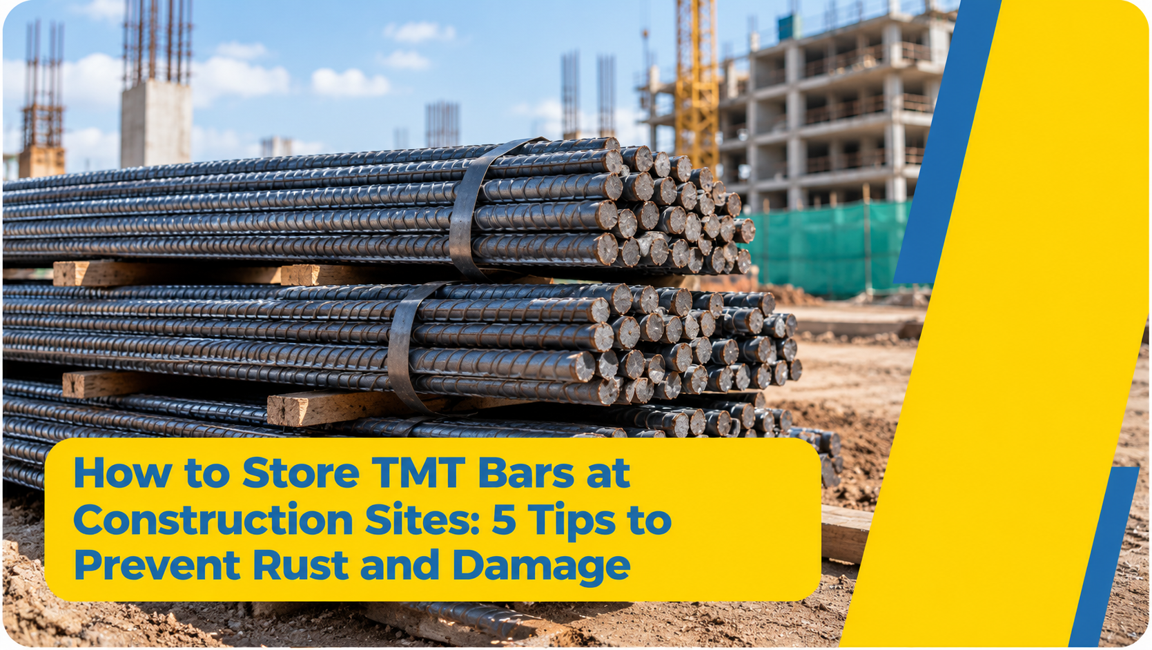 How to Store TMT Bars at Construction Sites: 5 Tips to Prevent Rust and Damage